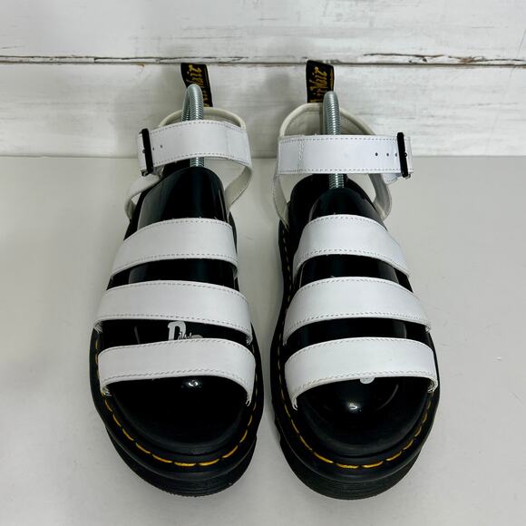 Dr. Martens Blaire White Leather Sandal Shoe Size 9 - Picture 3 of 10